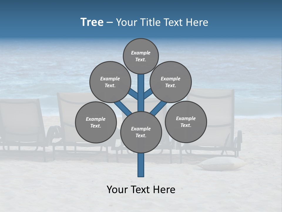 Lounge Chairs On Beach Of Punta Cana, Dominican Republic PowerPoint Template