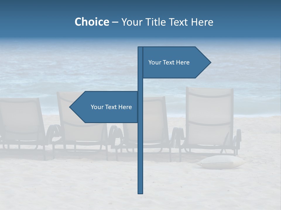 Lounge Chairs On Beach Of Punta Cana, Dominican Republic PowerPoint Template