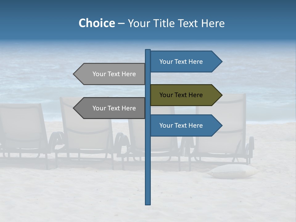 Lounge Chairs On Beach Of Punta Cana, Dominican Republic PowerPoint Template