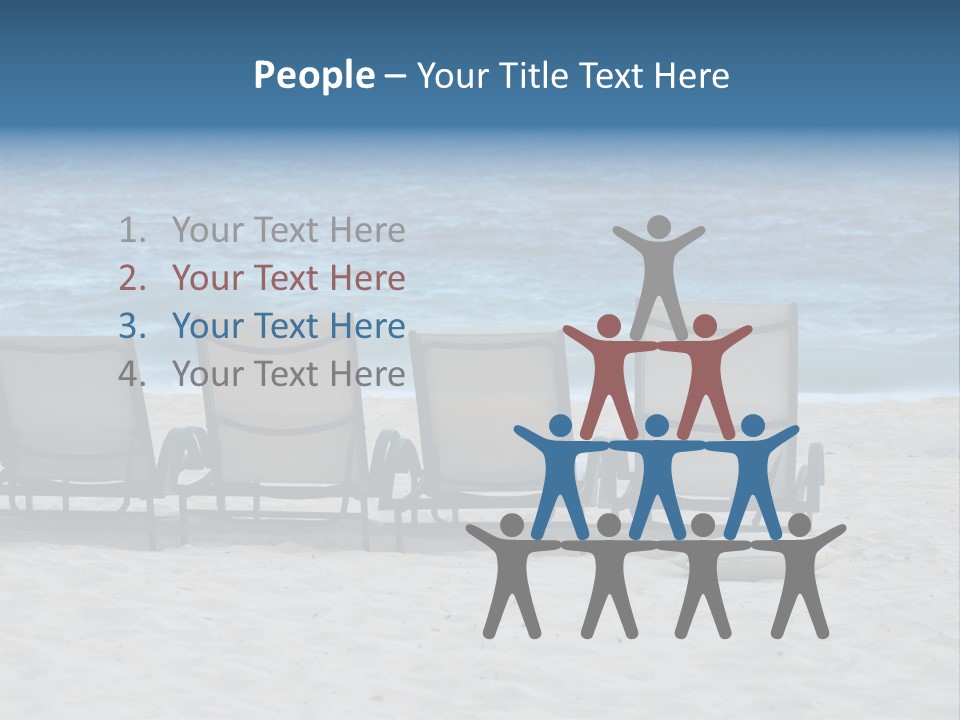 Lounge Chairs On Beach Of Punta Cana, Dominican Republic PowerPoint Template