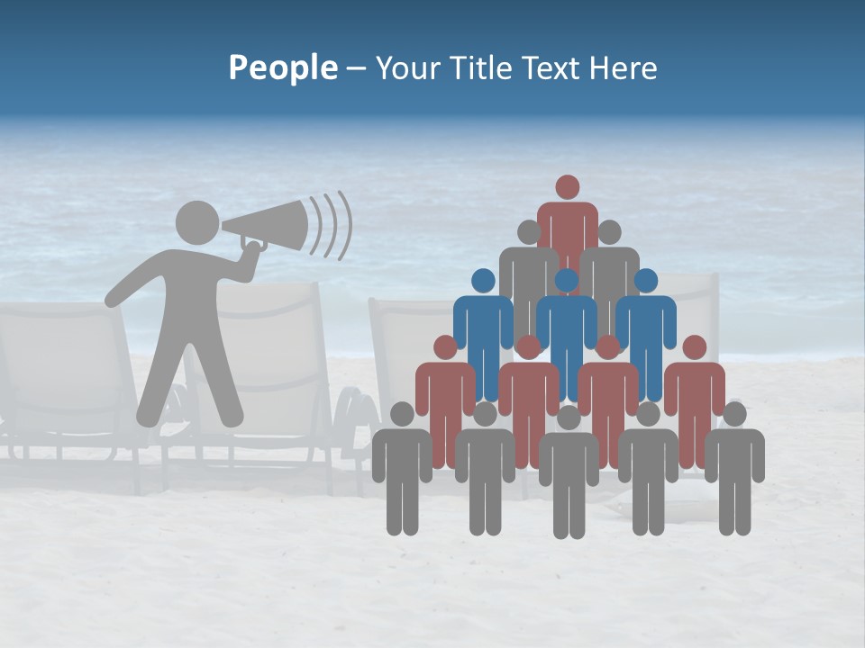 Lounge Chairs On Beach Of Punta Cana, Dominican Republic PowerPoint Template