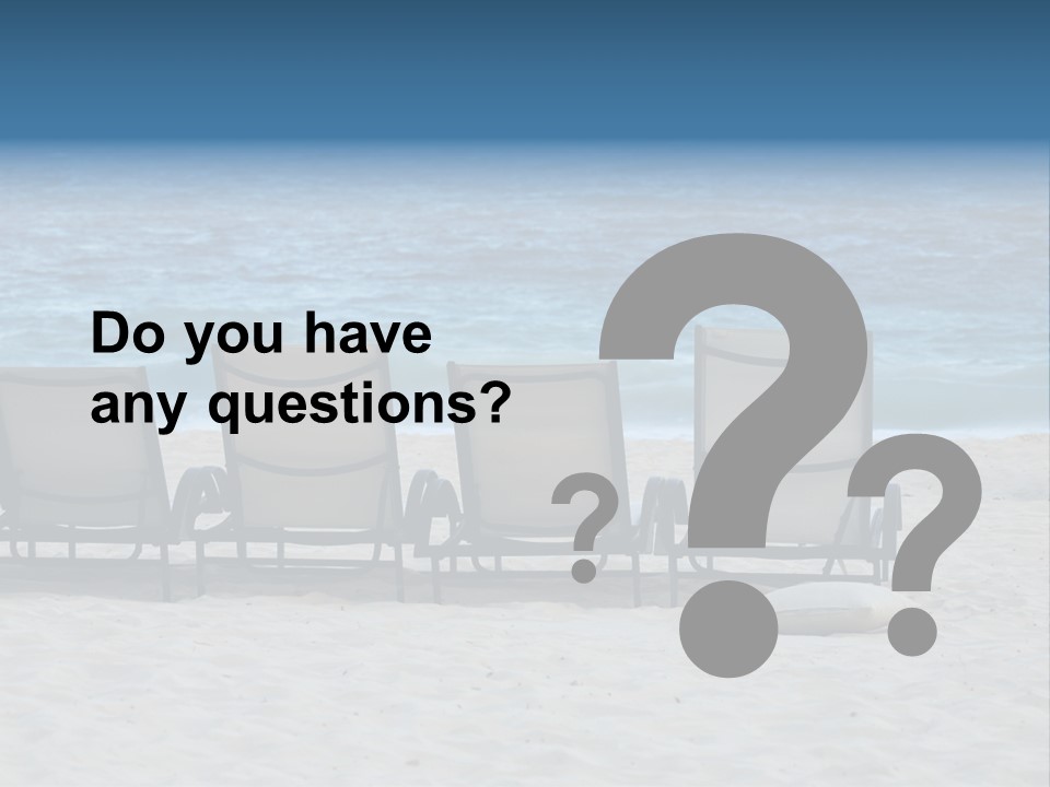 Lounge Chairs On Beach Of Punta Cana, Dominican Republic PowerPoint Template