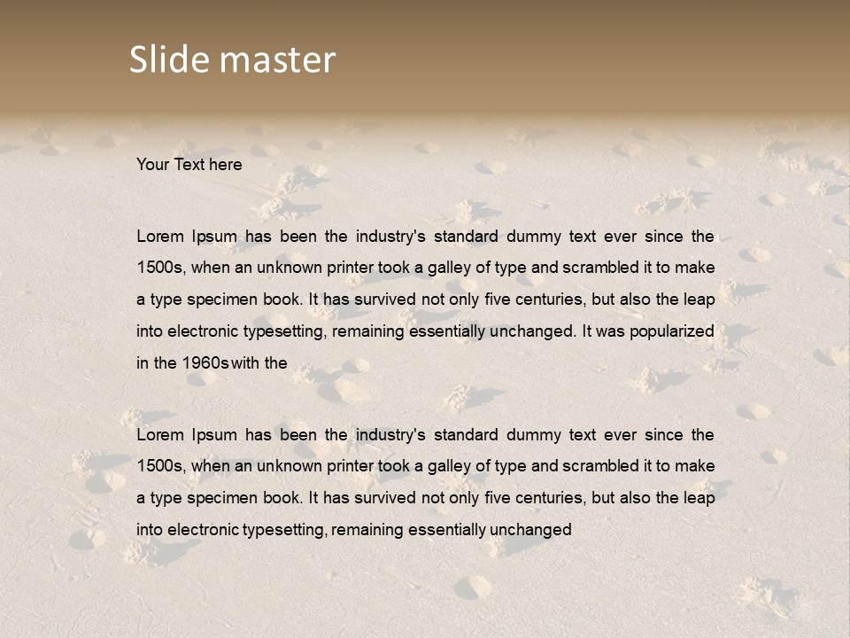Low Tide. Lugworm (Arenicola Marina) Casts On A Beach PowerPoint Template