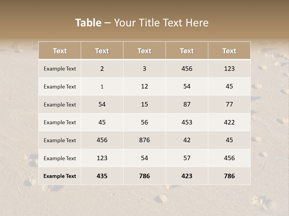 Low Tide. Lugworm (Arenicola Marina) Casts On A Beach PowerPoint Template