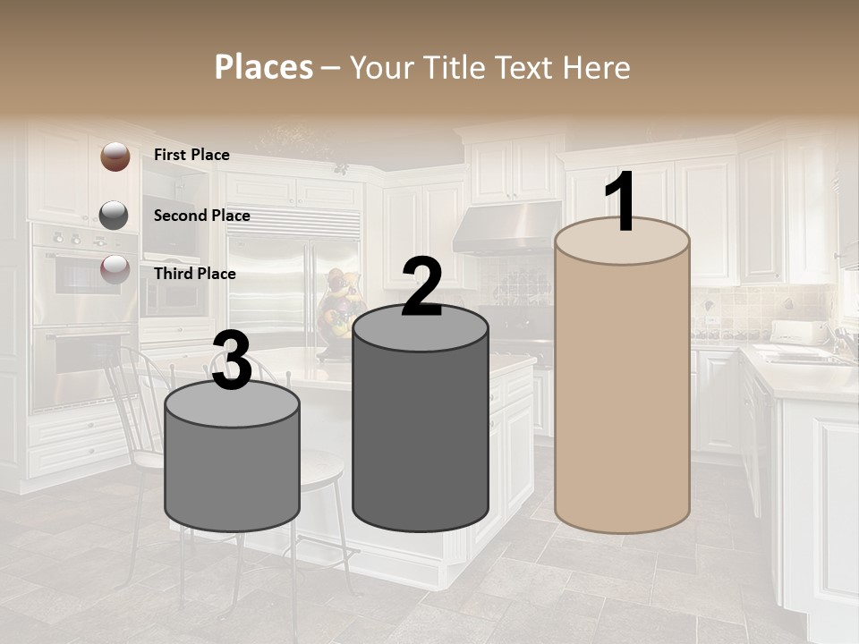 Kitchen With White Cabinetry PowerPoint Template