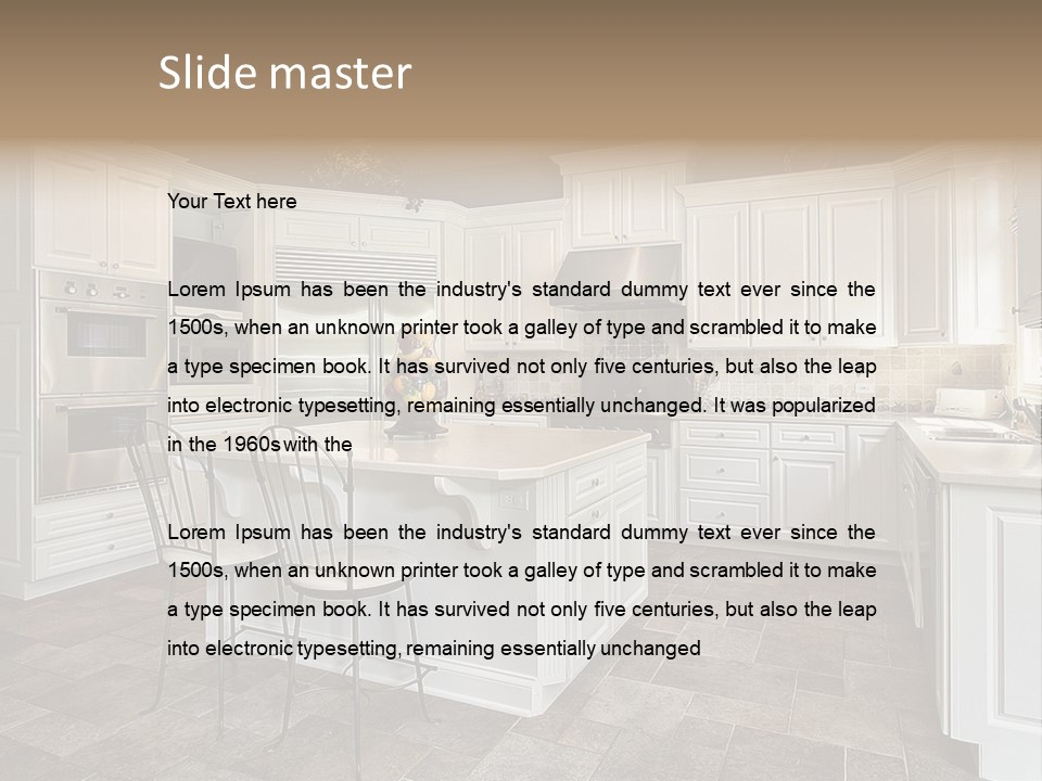 Kitchen With White Cabinetry PowerPoint Template