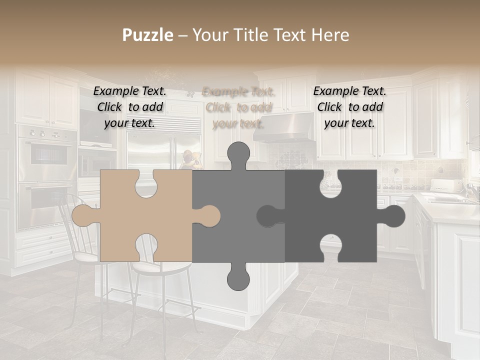 Kitchen With White Cabinetry PowerPoint Template