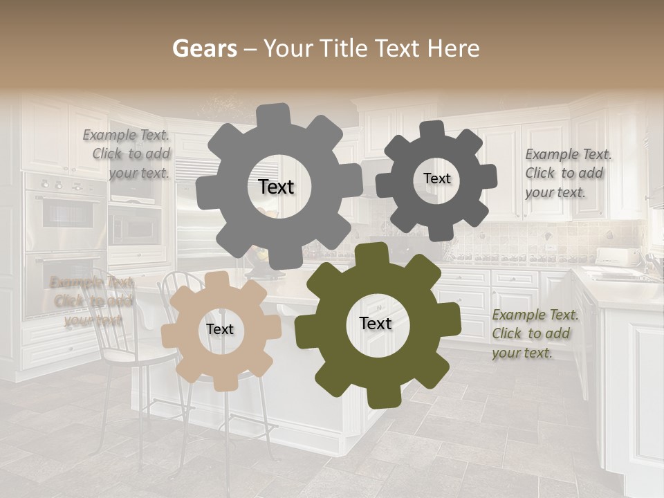 Kitchen With White Cabinetry PowerPoint Template