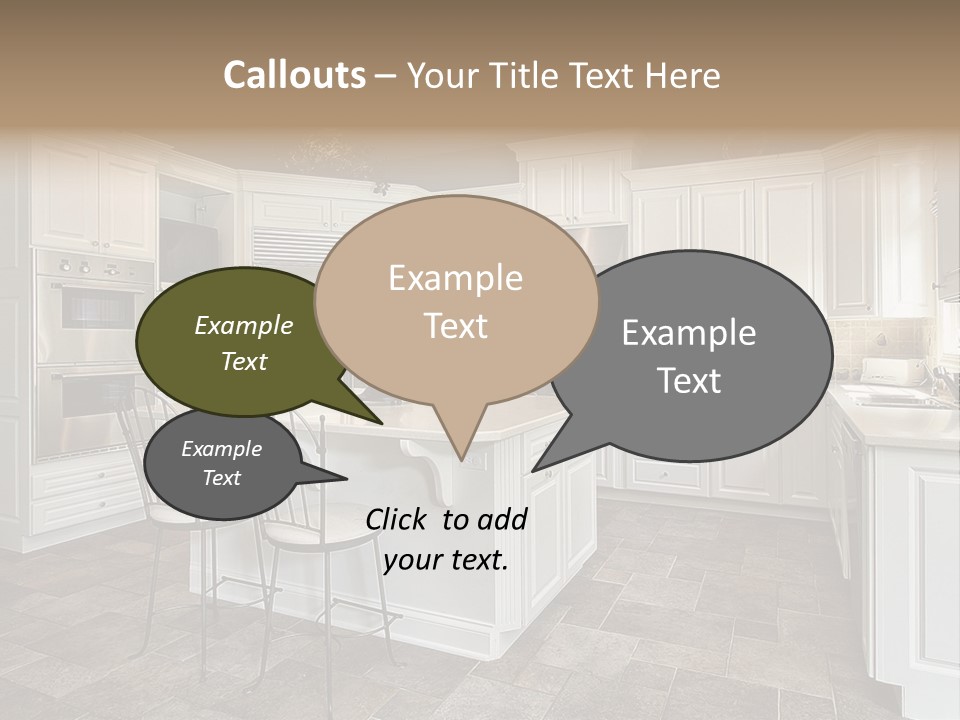 Kitchen With White Cabinetry PowerPoint Template