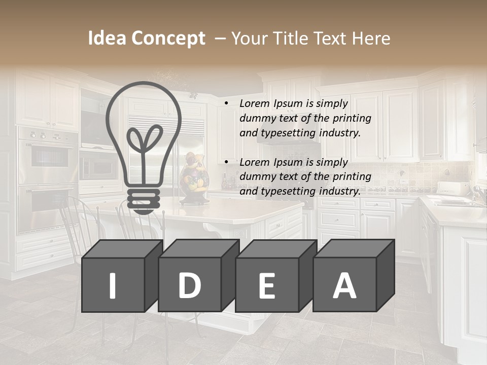 Kitchen With White Cabinetry PowerPoint Template