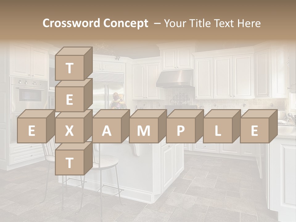 Kitchen With White Cabinetry PowerPoint Template