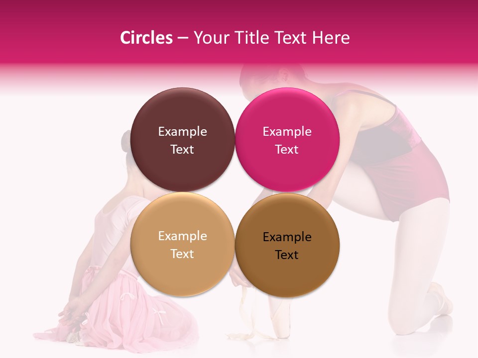 Young Female Ballet Dancer Showing A Young Dancer How To Tie A Ballet Pointe Shoe Against A White Background. Not Isolated PowerPoint Template