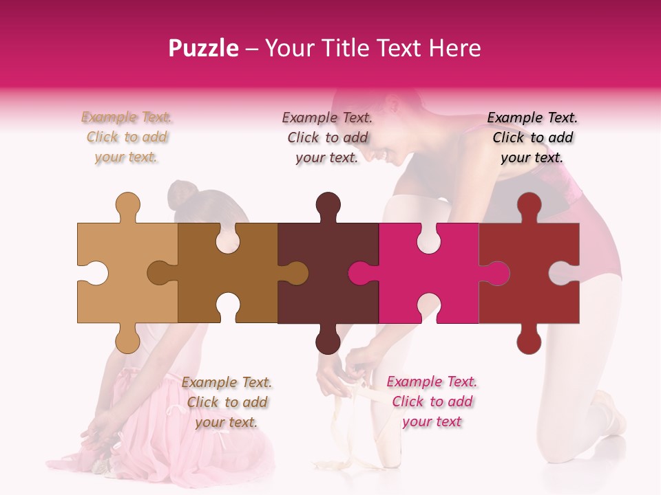 Young Female Ballet Dancer Showing A Young Dancer How To Tie A Ballet Pointe Shoe Against A White Background. Not Isolated PowerPoint Template