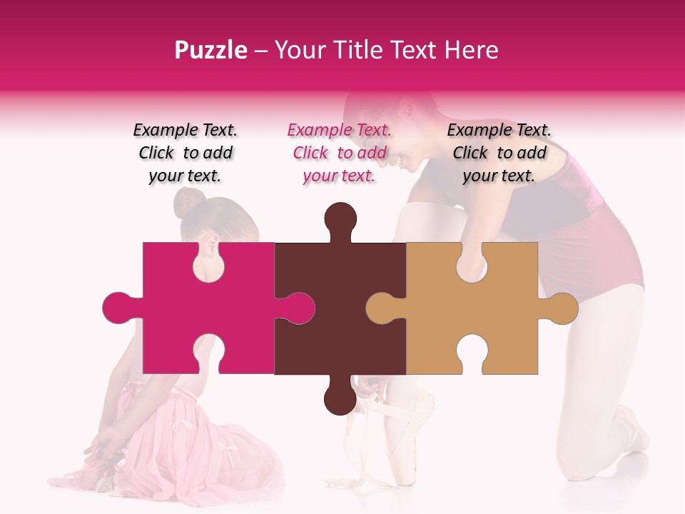 Young Female Ballet Dancer Showing A Young Dancer How To Tie A Ballet Pointe Shoe Against A White Background. Not Isolated PowerPoint Template