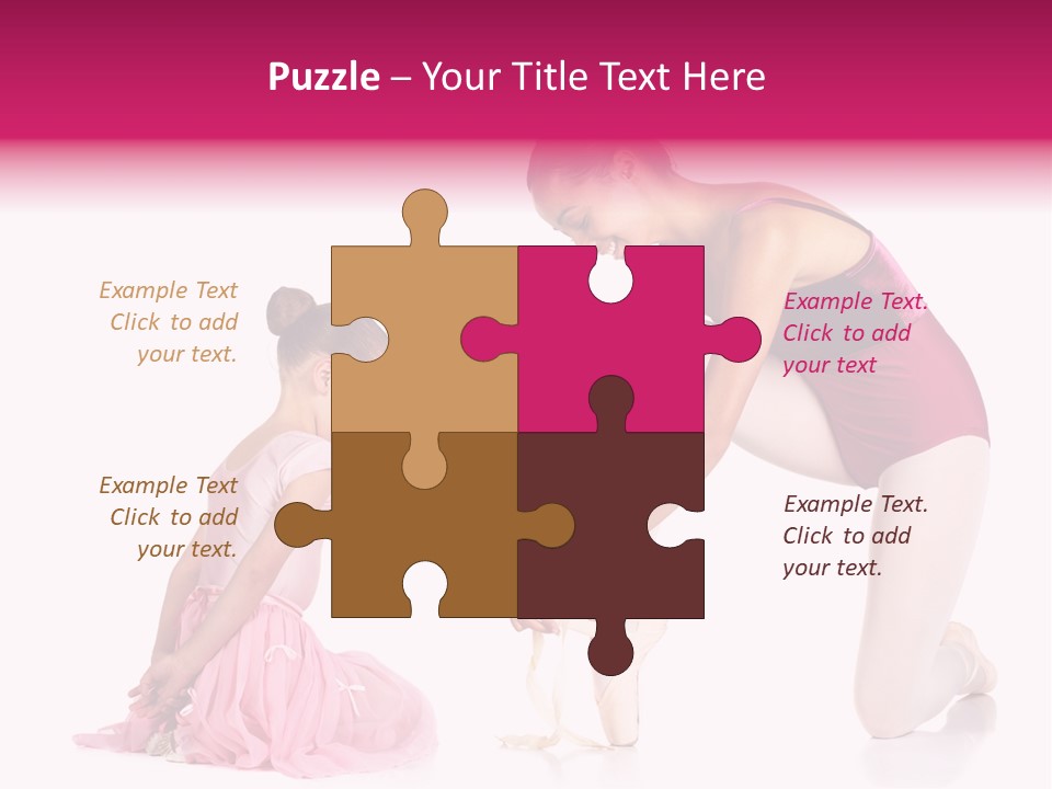 Young Female Ballet Dancer Showing A Young Dancer How To Tie A Ballet Pointe Shoe Against A White Background. Not Isolated PowerPoint Template