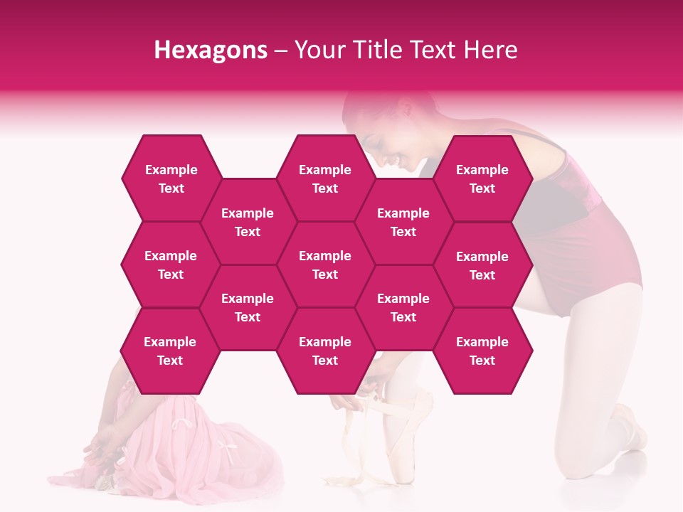 Young Female Ballet Dancer Showing A Young Dancer How To Tie A Ballet Pointe Shoe Against A White Background. Not Isolated PowerPoint Template