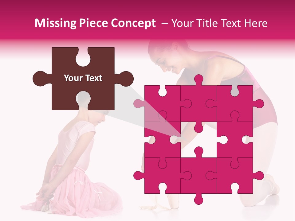 Young Female Ballet Dancer Showing A Young Dancer How To Tie A Ballet Pointe Shoe Against A White Background. Not Isolated PowerPoint Template