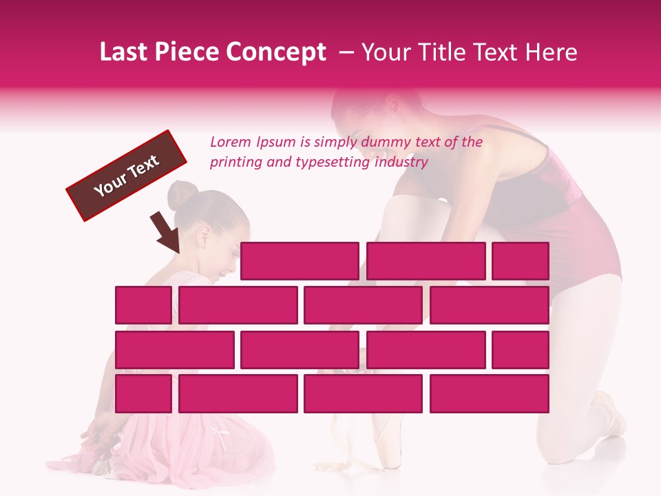 Young Female Ballet Dancer Showing A Young Dancer How To Tie A Ballet Pointe Shoe Against A White Background. Not Isolated PowerPoint Template