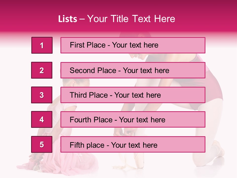 Young Female Ballet Dancer Showing A Young Dancer How To Tie A Ballet Pointe Shoe Against A White Background. Not Isolated PowerPoint Template