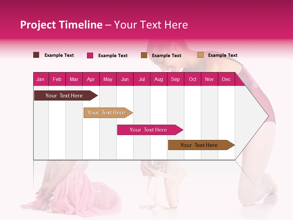 Young Female Ballet Dancer Showing A Young Dancer How To Tie A Ballet Pointe Shoe Against A White Background. Not Isolated PowerPoint Template