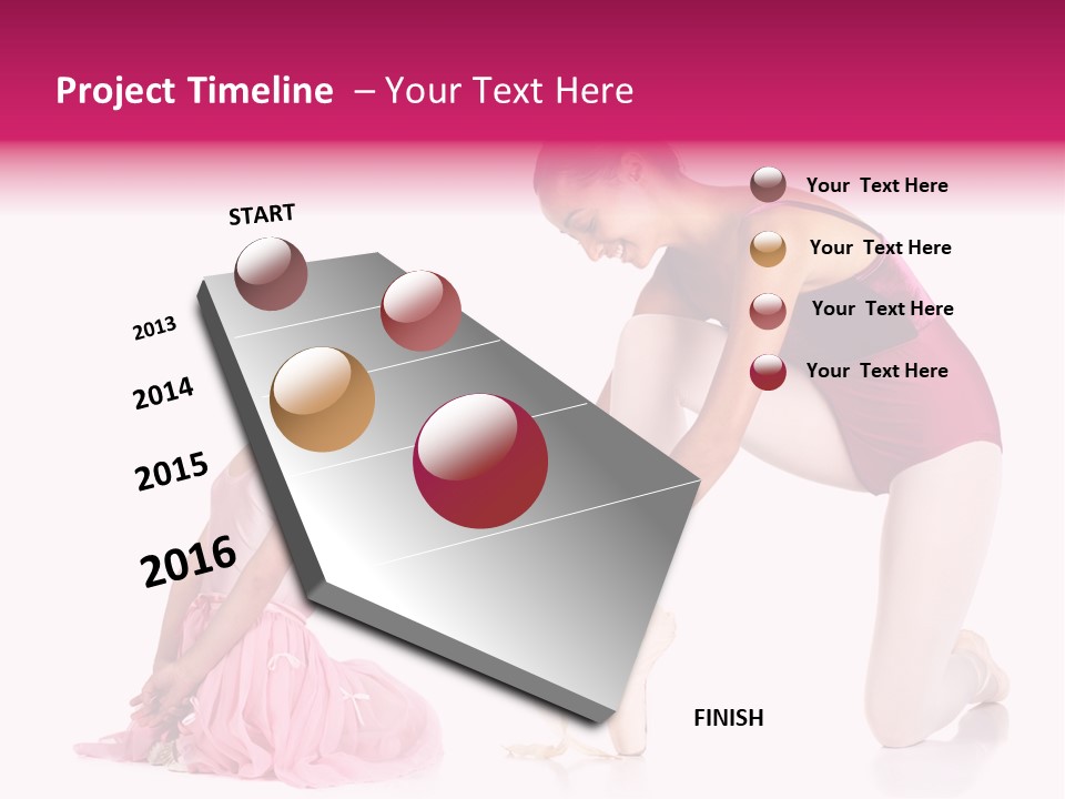 Young Female Ballet Dancer Showing A Young Dancer How To Tie A Ballet Pointe Shoe Against A White Background. Not Isolated PowerPoint Template