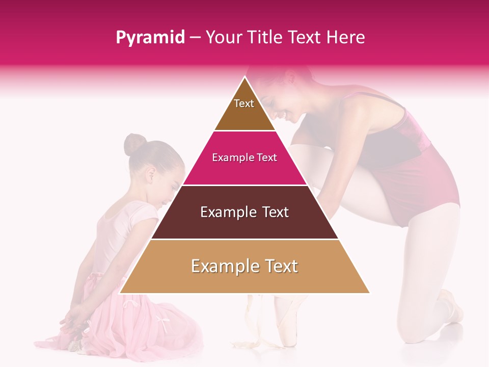 Young Female Ballet Dancer Showing A Young Dancer How To Tie A Ballet Pointe Shoe Against A White Background. Not Isolated PowerPoint Template