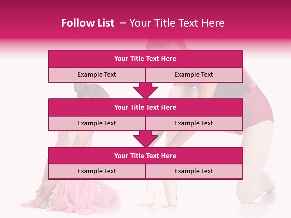 Young Female Ballet Dancer Showing A Young Dancer How To Tie A Ballet Pointe Shoe Against A White Background. Not Isolated PowerPoint Template