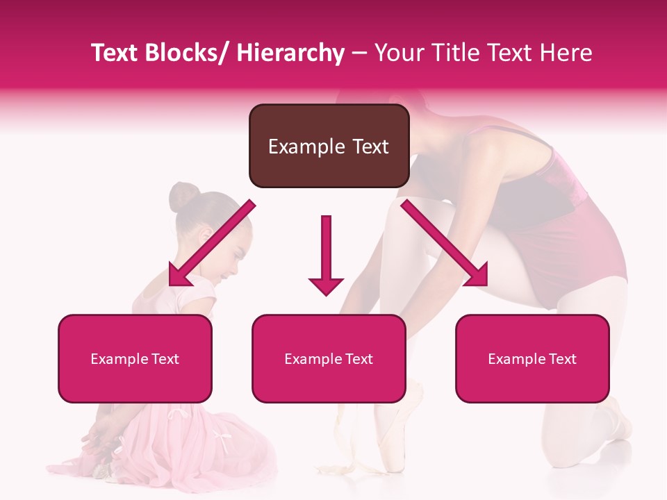 Young Female Ballet Dancer Showing A Young Dancer How To Tie A Ballet Pointe Shoe Against A White Background. Not Isolated PowerPoint Template