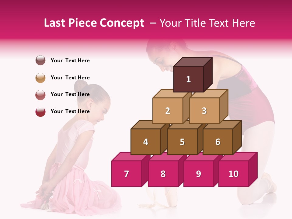 Young Female Ballet Dancer Showing A Young Dancer How To Tie A Ballet Pointe Shoe Against A White Background. Not Isolated PowerPoint Template