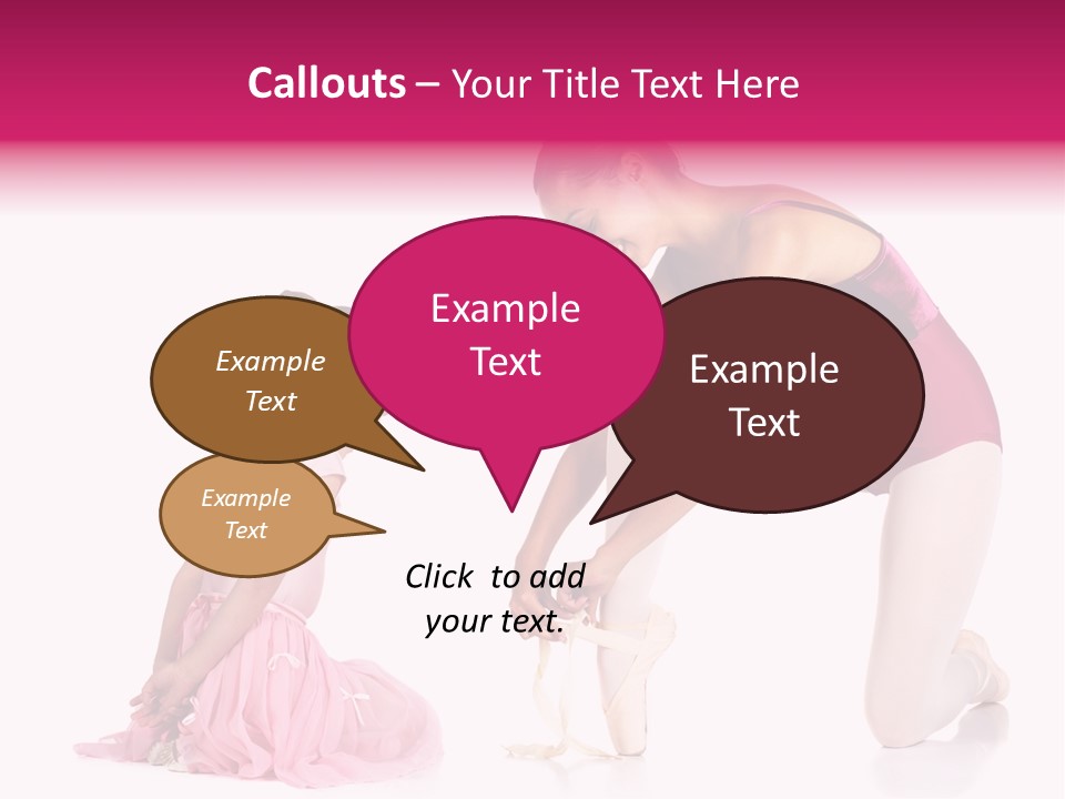 Young Female Ballet Dancer Showing A Young Dancer How To Tie A Ballet Pointe Shoe Against A White Background. Not Isolated PowerPoint Template