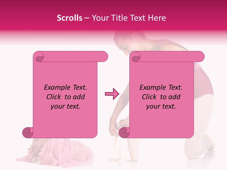 Young Female Ballet Dancer Showing A Young Dancer How To Tie A Ballet Pointe Shoe Against A White Background. Not Isolated PowerPoint Template