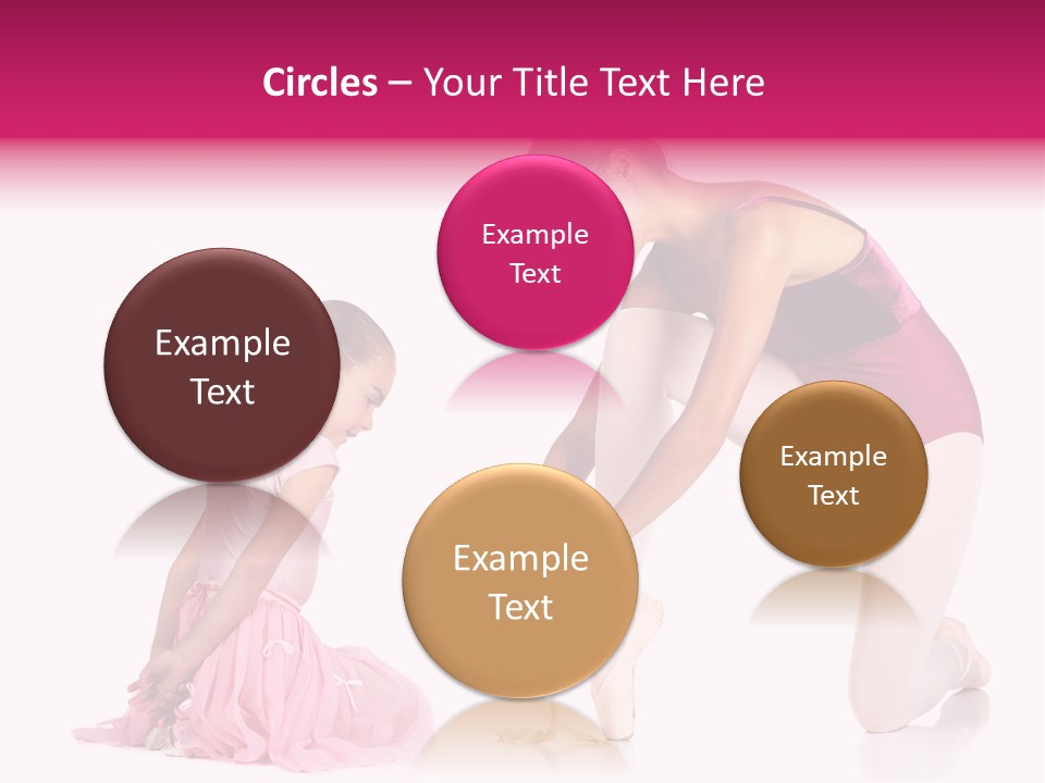 Young Female Ballet Dancer Showing A Young Dancer How To Tie A Ballet Pointe Shoe Against A White Background. Not Isolated PowerPoint Template