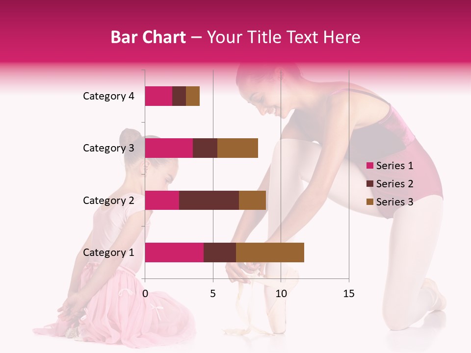 Young Female Ballet Dancer Showing A Young Dancer How To Tie A Ballet Pointe Shoe Against A White Background. Not Isolated PowerPoint Template