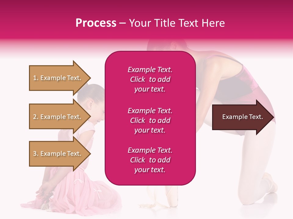 Young Female Ballet Dancer Showing A Young Dancer How To Tie A Ballet Pointe Shoe Against A White Background. Not Isolated PowerPoint Template