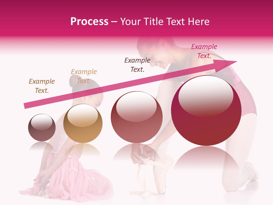 Young Female Ballet Dancer Showing A Young Dancer How To Tie A Ballet Pointe Shoe Against A White Background. Not Isolated PowerPoint Template