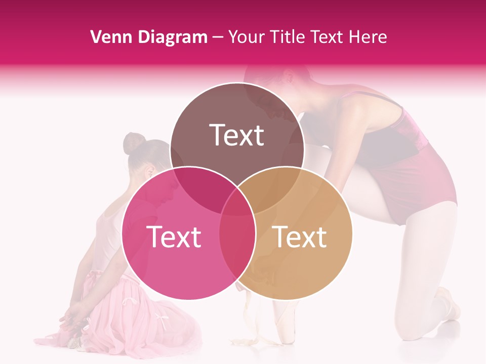 Young Female Ballet Dancer Showing A Young Dancer How To Tie A Ballet Pointe Shoe Against A White Background. Not Isolated PowerPoint Template