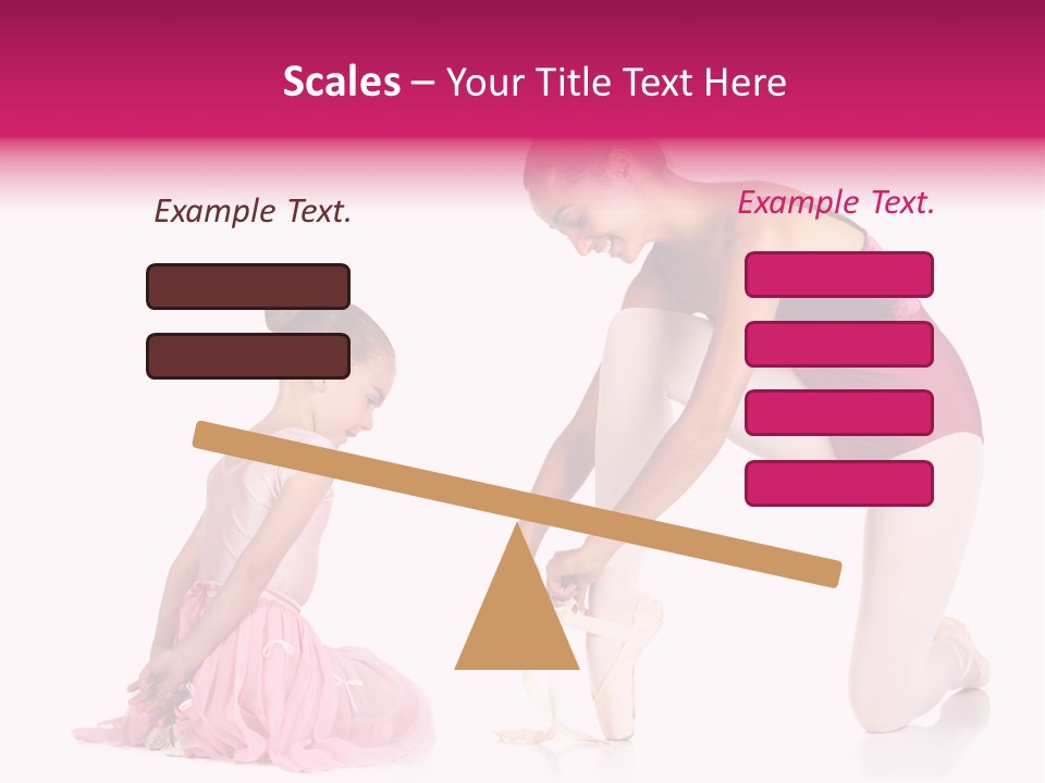 Young Female Ballet Dancer Showing A Young Dancer How To Tie A Ballet Pointe Shoe Against A White Background. Not Isolated PowerPoint Template