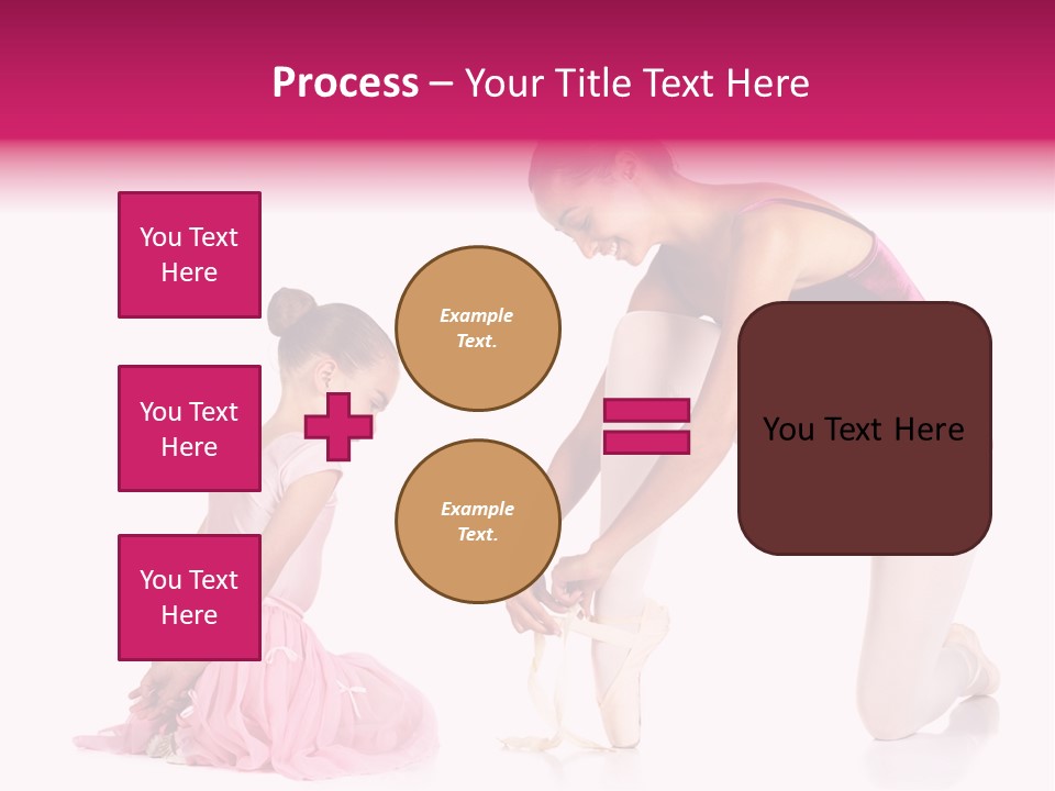 Young Female Ballet Dancer Showing A Young Dancer How To Tie A Ballet Pointe Shoe Against A White Background. Not Isolated PowerPoint Template