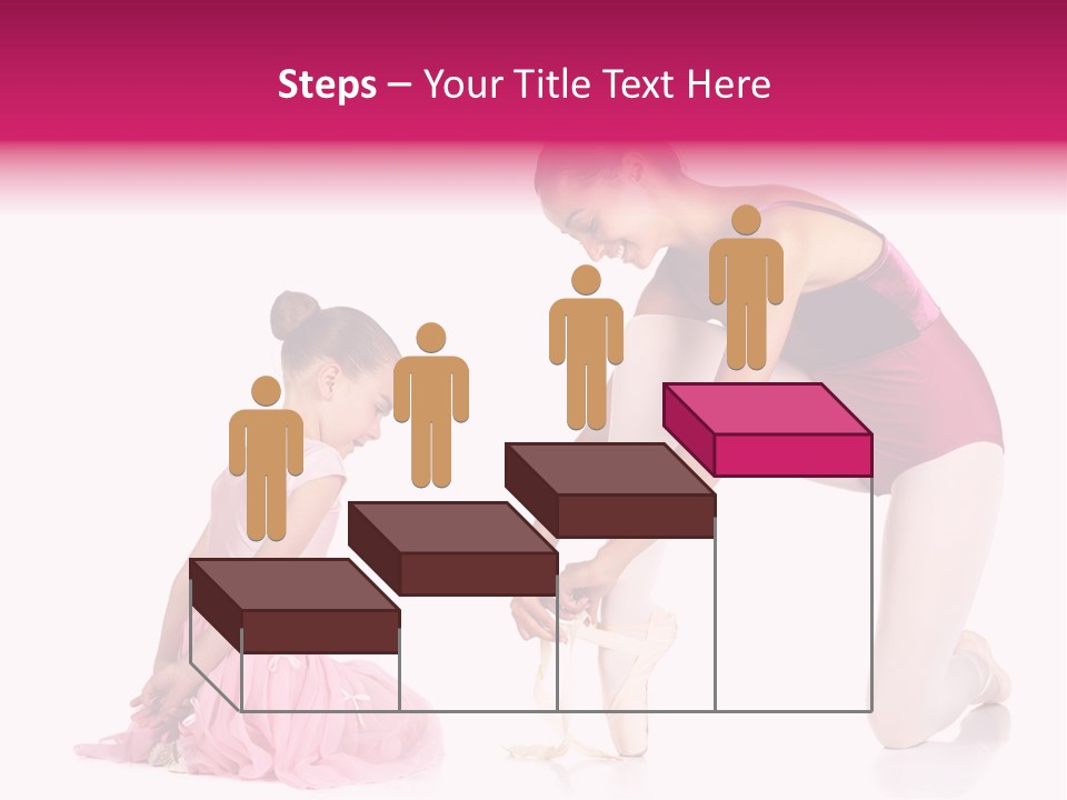 Young Female Ballet Dancer Showing A Young Dancer How To Tie A Ballet Pointe Shoe Against A White Background. Not Isolated PowerPoint Template