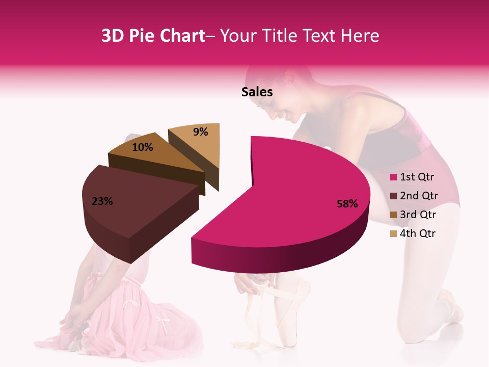 Young Female Ballet Dancer Showing A Young Dancer How To Tie A Ballet Pointe Shoe Against A White Background. Not Isolated PowerPoint Template