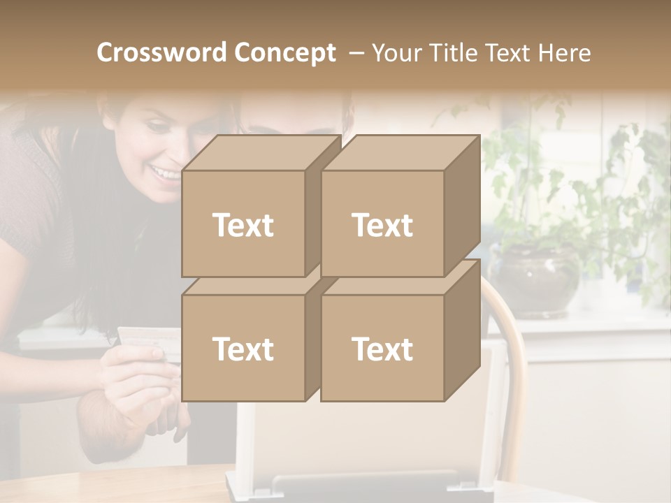 A Happy Couple Holding A Credit Card Shopping Online PowerPoint Template