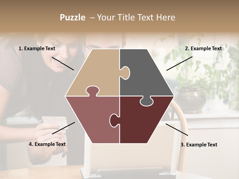 A Happy Couple Holding A Credit Card Shopping Online PowerPoint Template