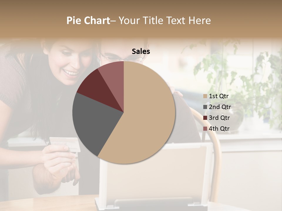 A Happy Couple Holding A Credit Card Shopping Online PowerPoint Template