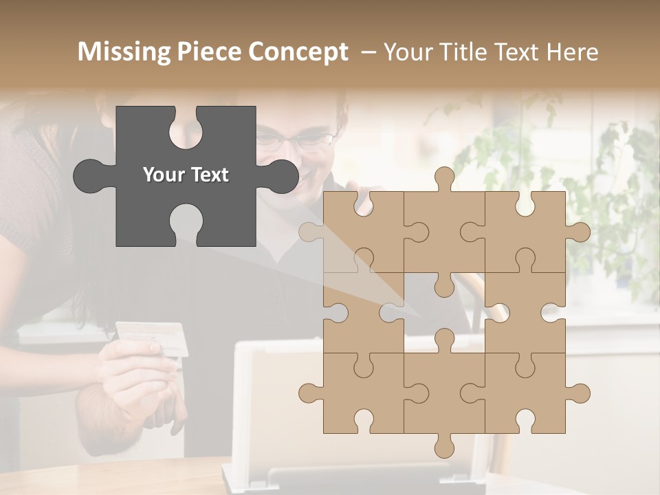 A Happy Couple Holding A Credit Card Shopping Online PowerPoint Template