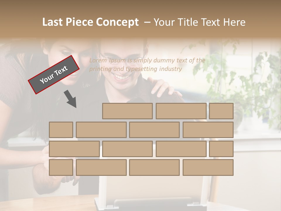 A Happy Couple Holding A Credit Card Shopping Online PowerPoint Template