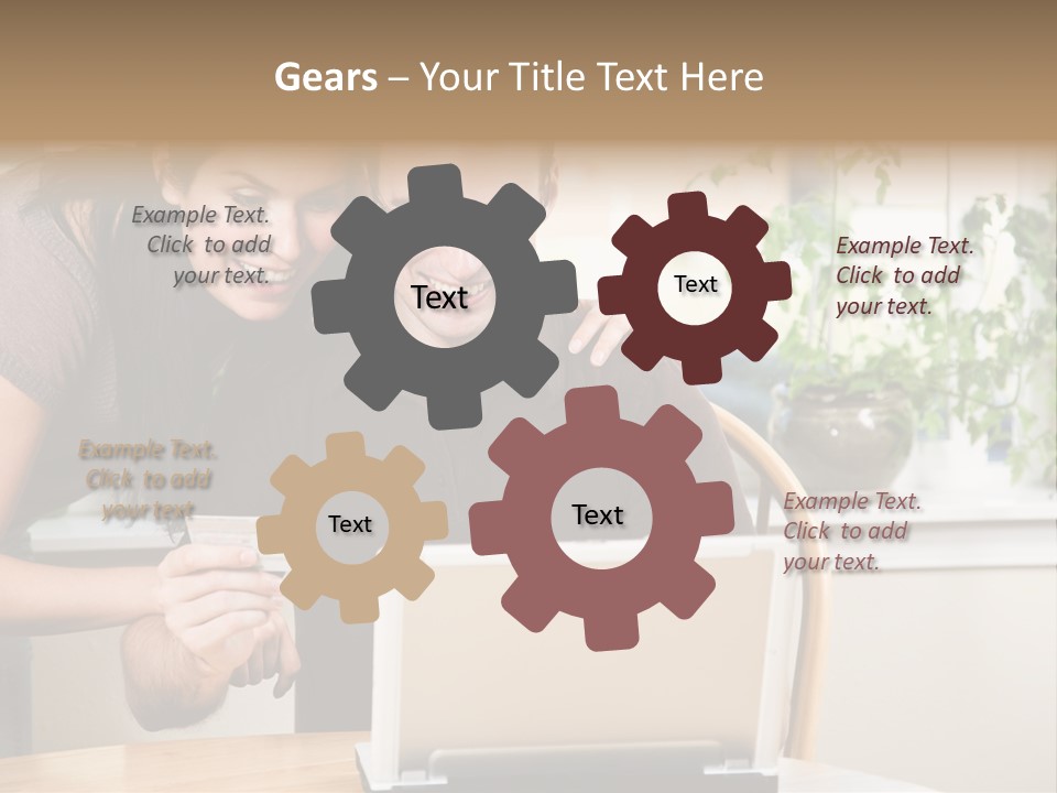 A Happy Couple Holding A Credit Card Shopping Online PowerPoint Template