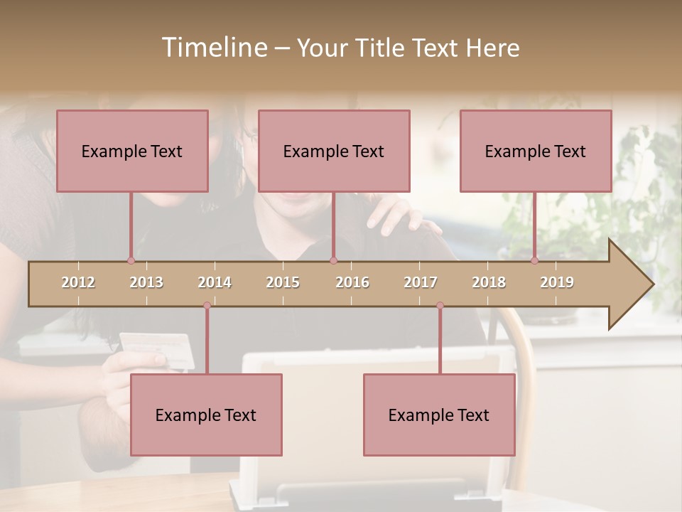 A Happy Couple Holding A Credit Card Shopping Online PowerPoint Template