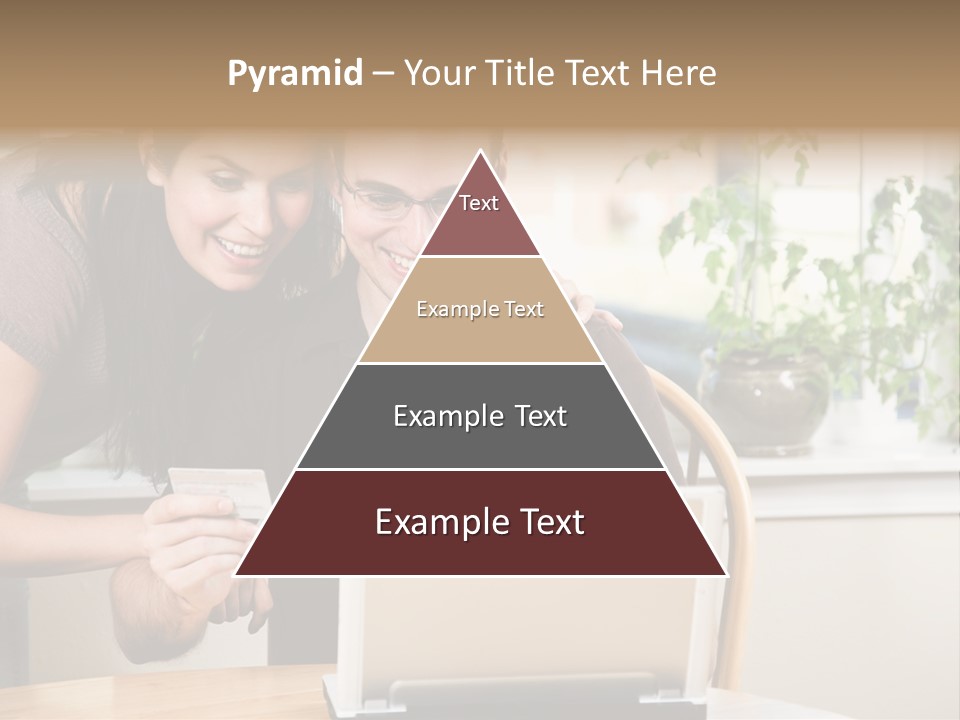 A Happy Couple Holding A Credit Card Shopping Online PowerPoint Template