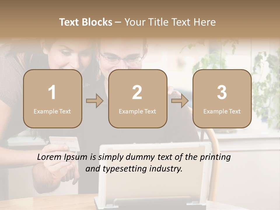 A Happy Couple Holding A Credit Card Shopping Online PowerPoint Template