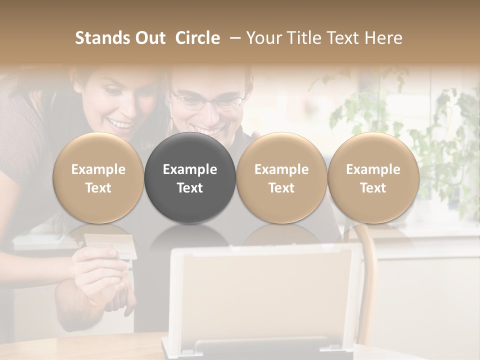 A Happy Couple Holding A Credit Card Shopping Online PowerPoint Template